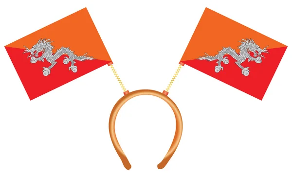 Cobertura para a cabeça engraçada com bandeiras Butão —  Vetores de Stock