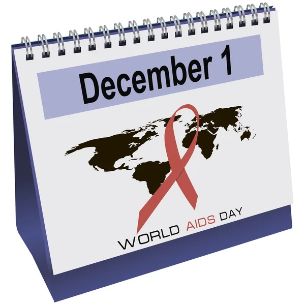 世界エイズ日カレンダー — ストックベクタ