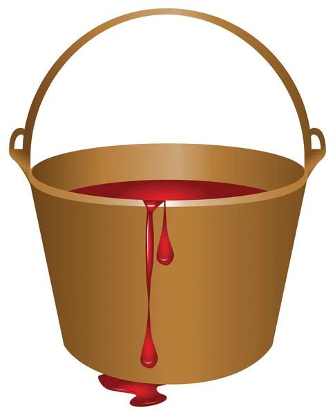 Bucket with red paint — Stock Vector