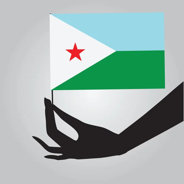 Рука с флагом Джибути — стоковый вектор