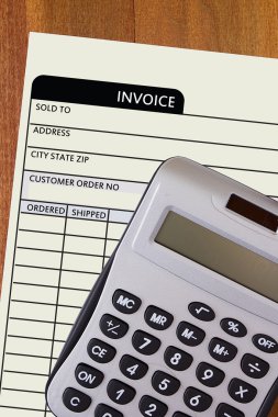 Iinvoice with a calculator clipart