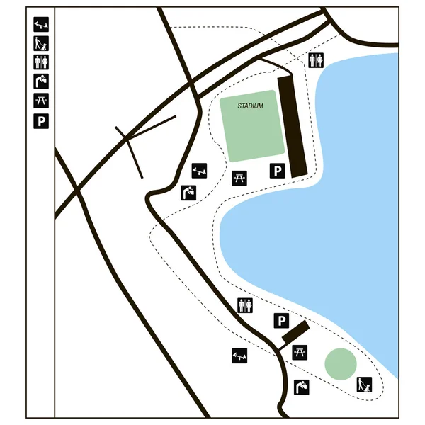 Příklad mapování parku — Stockový vektor