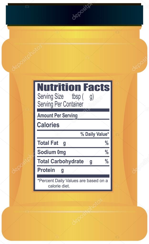 Plastic container with Nutrition Facts