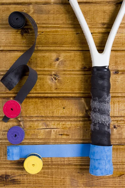 Tape to repair a tennis racket — Stock Photo, Image