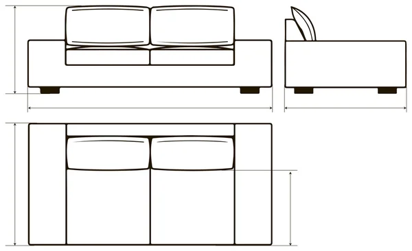 Drawing of modern sofas — Stock Vector