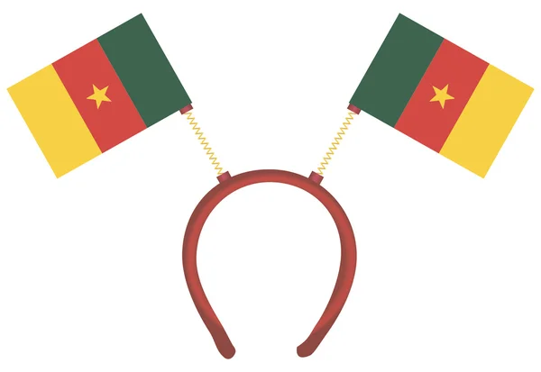 Kvick huvudbonad flaggor Kamerun — Stock vektor