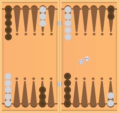 Starting position in the game of backgammon clipart