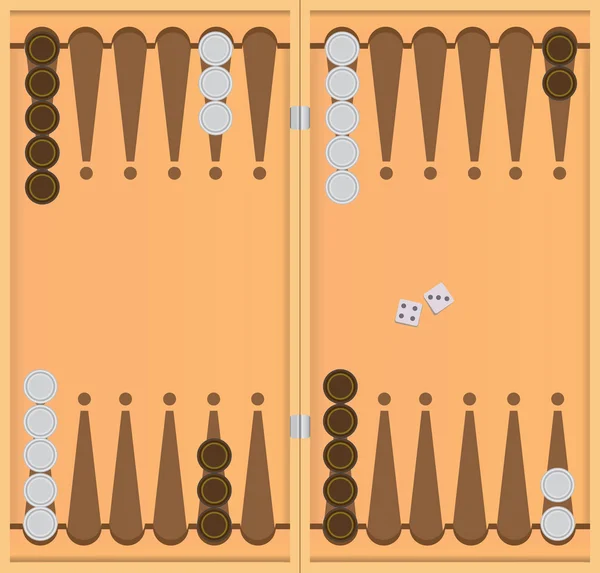 Ausgangsposition im Spiel Backgammon — Stockvektor