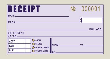 Financial receipt clipart