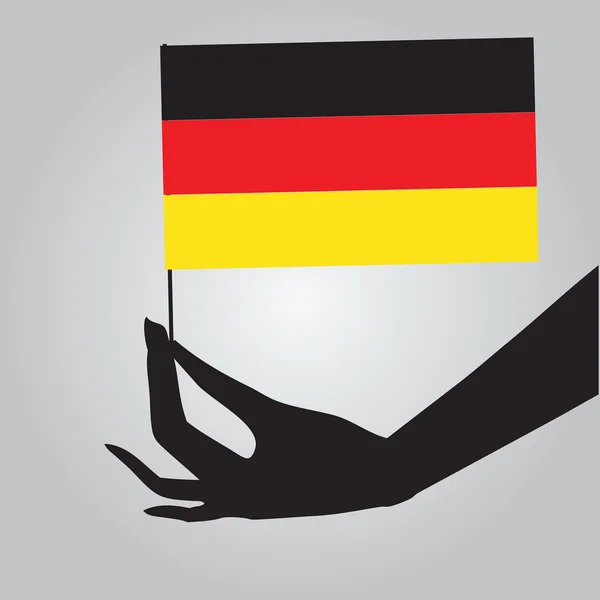 Hand met Duitsland vlag — Stockvector