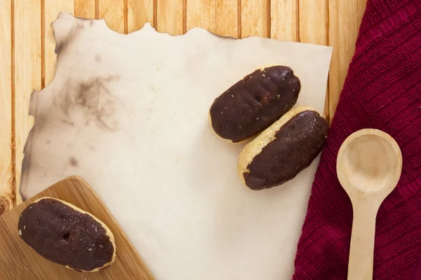 Pastry - mini eclairs — Stock Photo, Image