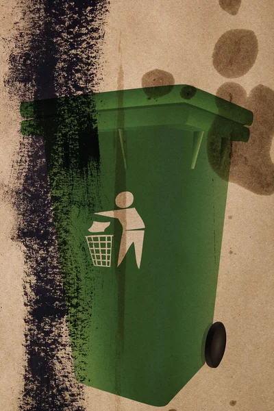 Kontainer plastik untuk limbah kertas — Stok Foto