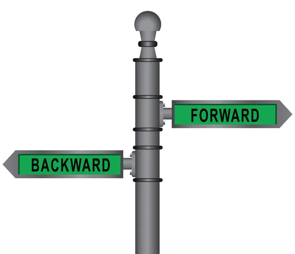 Wegweiser vorwärts und rückwärts — Stockvektor