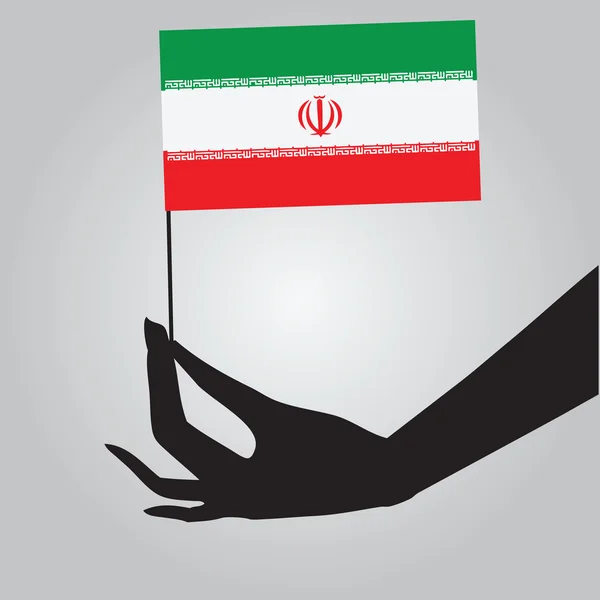 Hand mit iranischer Flagge — Stockvektor