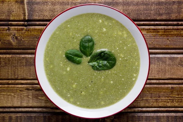 Cream soup fresh spinach — Zdjęcie stockowe