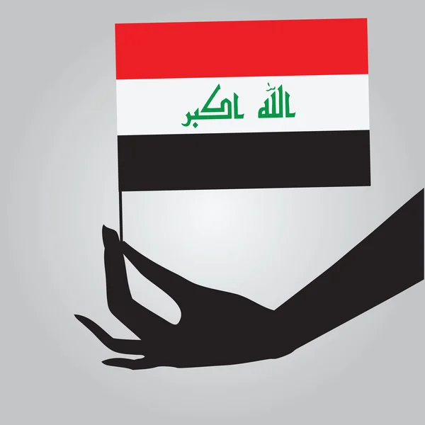 Hand mit irakischer Flagge — Stockvektor