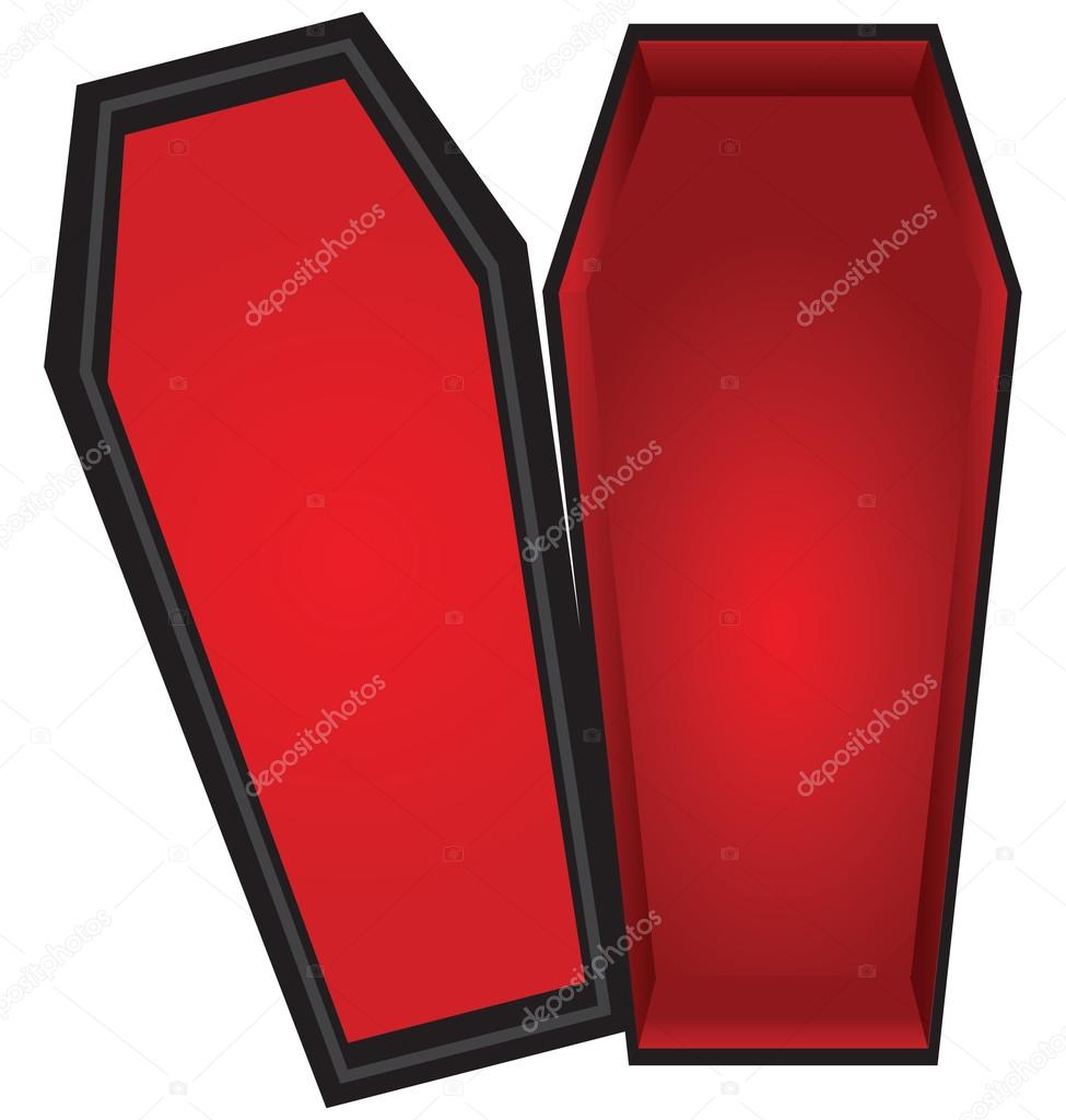 open coffin drawing