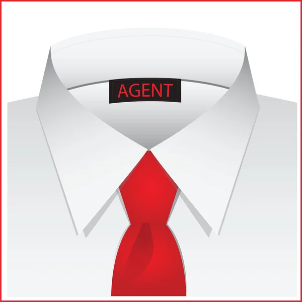 Bílé tričko pro agenta — Stockový vektor