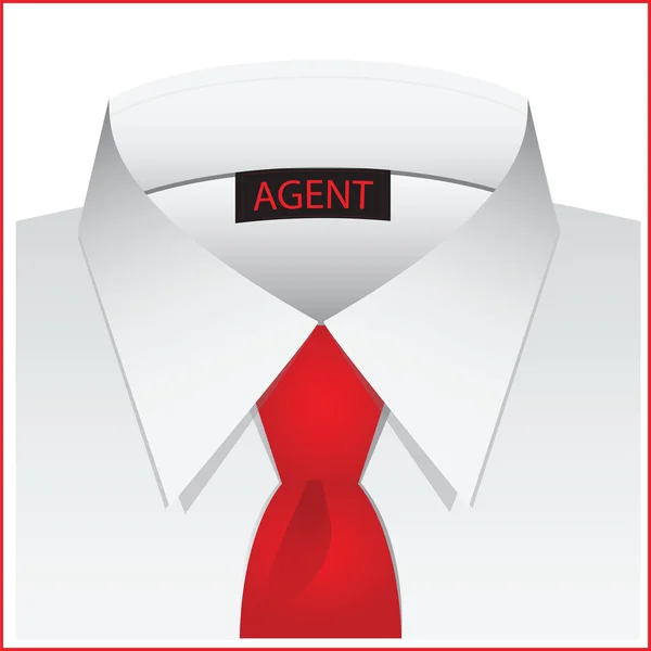 White shirt for the agent — Stock Vector