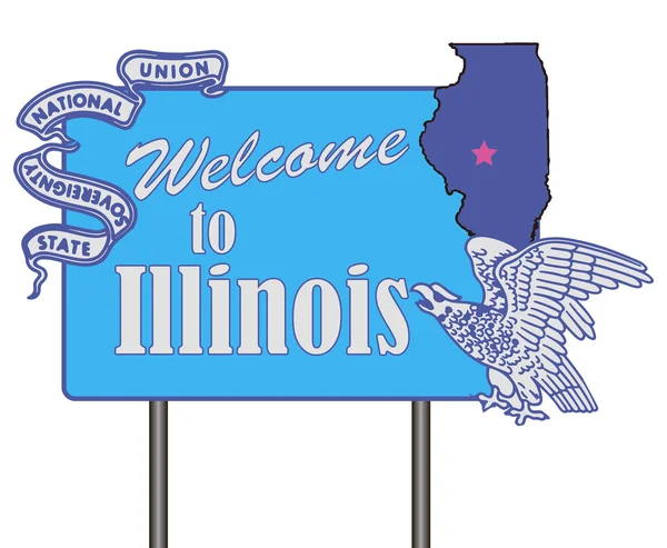 Willkommen bei illinois — Stockvektor