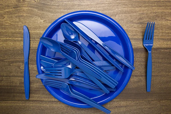 Plastic ware for picnic — Stock Photo, Image