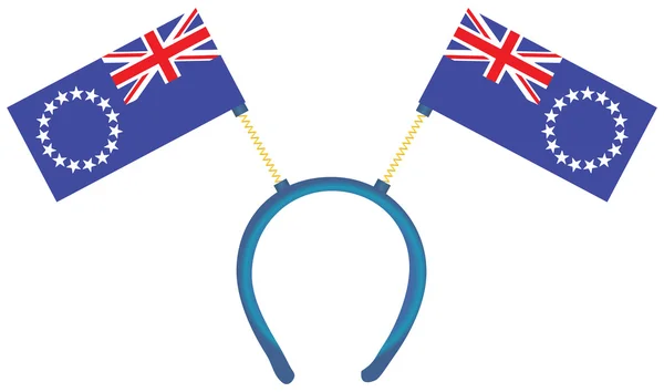 Bandiere spiritose del copricapo Isole Cook — Vettoriale Stock
