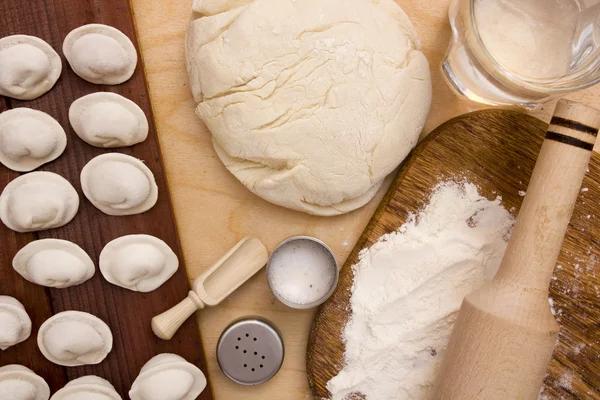 Ingredients unleavened dough — Stock Photo, Image