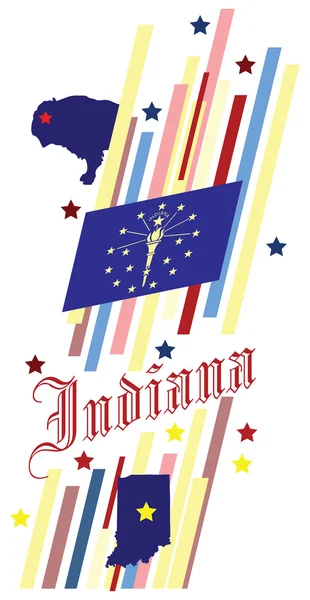 Abstraktní symboly státu Indiana — Stockový vektor