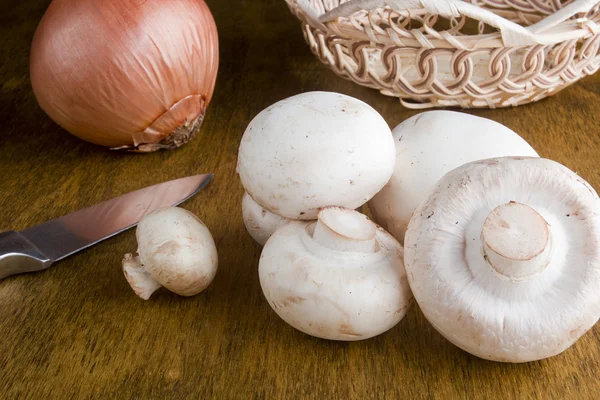 Agaricus - houby se používají jako přísada — Stock fotografie