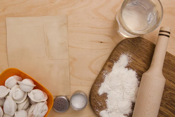 Ingredients unleavened dough — Stock Photo, Image