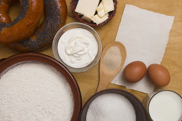 Ingredientes para panecillos bagels — Foto de Stock