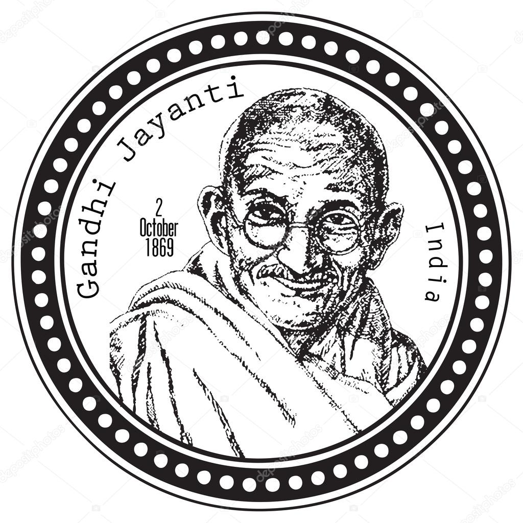 Stamp print Gandhi Jayanti