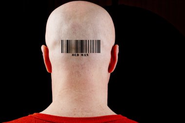 In bald man barcode old man clipart