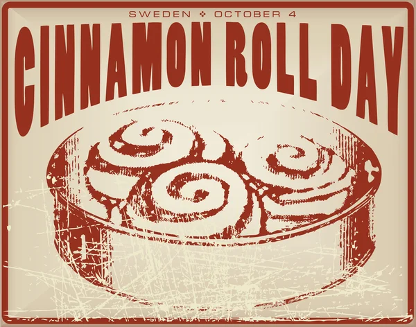 Canela Roll Day cartão do vintage — Vetor de Stock
