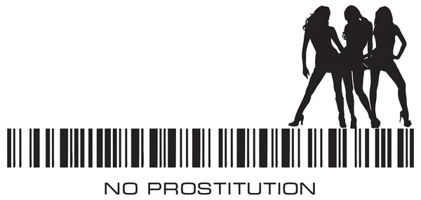 Code à barres à Journée internationale Pas de prostitution — Image vectorielle