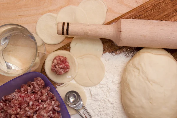 Making dumplings — Stock Photo, Image