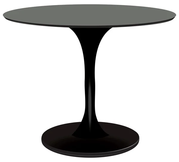 Ronde tafel zwart — Stockvector