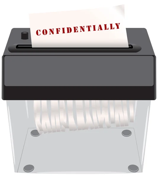 Confidential documents in the shredder — Stock Vector