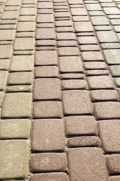 Garden paths of colored decorative bricks — Stock Photo, Image