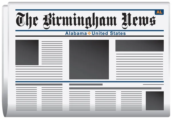 Newspaper Birmingham News Alabama — Stock Vector