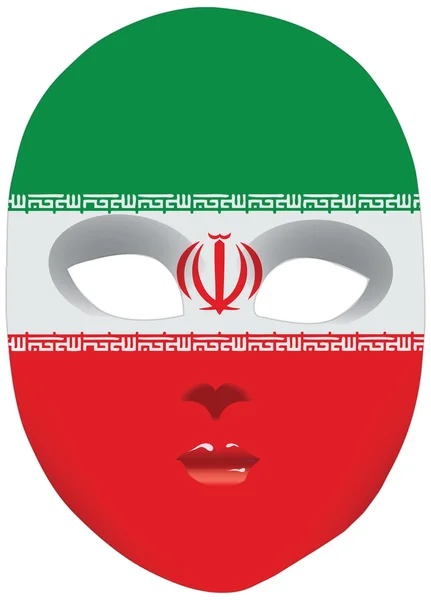 Klassieke masker met symbolen van statehood van Iran — Stockvector