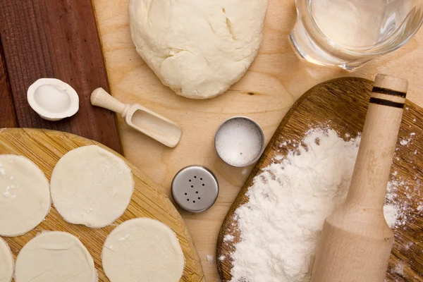 Ingredients unleavened dough — Stock Photo, Image