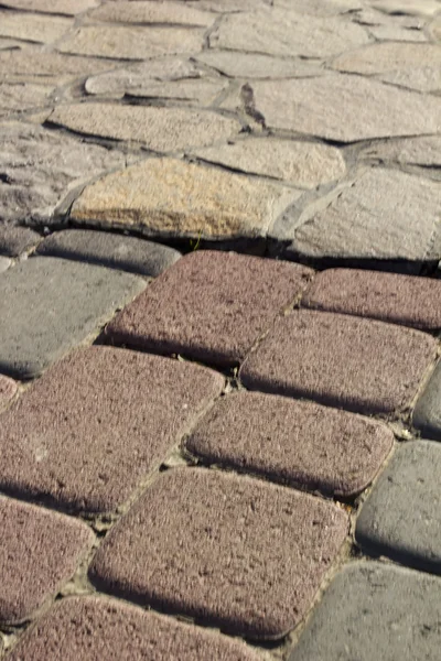 Garden paths decorative bricks and natural stone — Stock Photo, Image