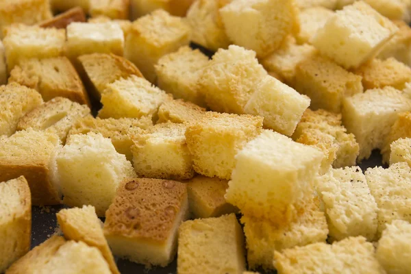 Bread crackers on a baking sheet — Stock Photo, Image