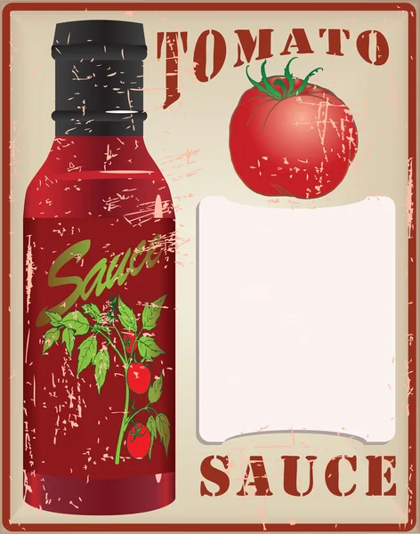 Vintage card for the recipe tomato sauce — Stock Vector