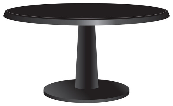 Black design table with a round top