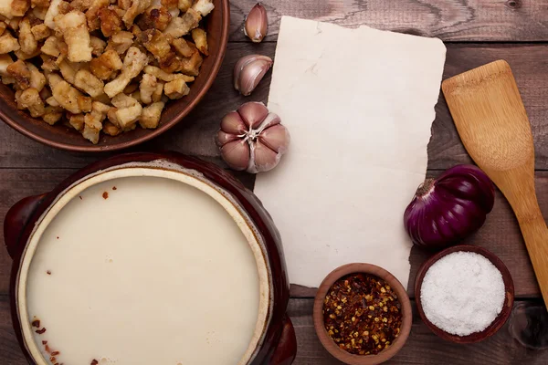 Domuz yağı ve cracklings — Stok fotoğraf