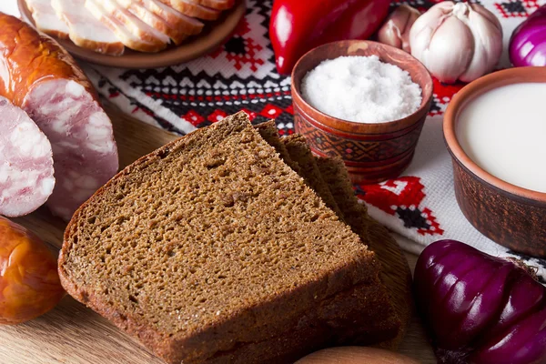 Kawałki chleba czarny — Zdjęcie stockowe