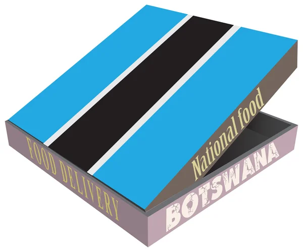 Caja para entrega de alimentos Botswana cuisine — Vector de stock