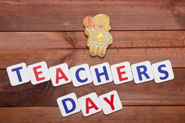 Поздравительный плакат ко Дню учителя — стоковое фото
